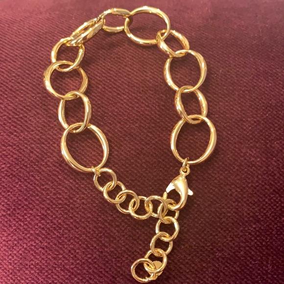 NWT BAYOU WITH LOVE CHAIN CIRCLES GOLD PLATED BRACELET - Picture 4 of 6